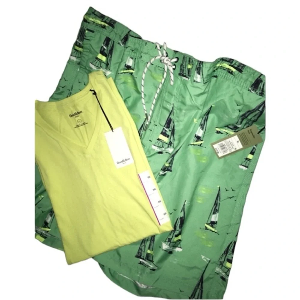GoodFellow Mens Shorts + Matching V neck Tee (NWT)